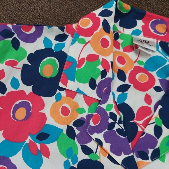 Summer Spring Daisy Bouquet Long Sleeve Women's Top Jacket Sz S Vibrant Print - Picture 9 of 13